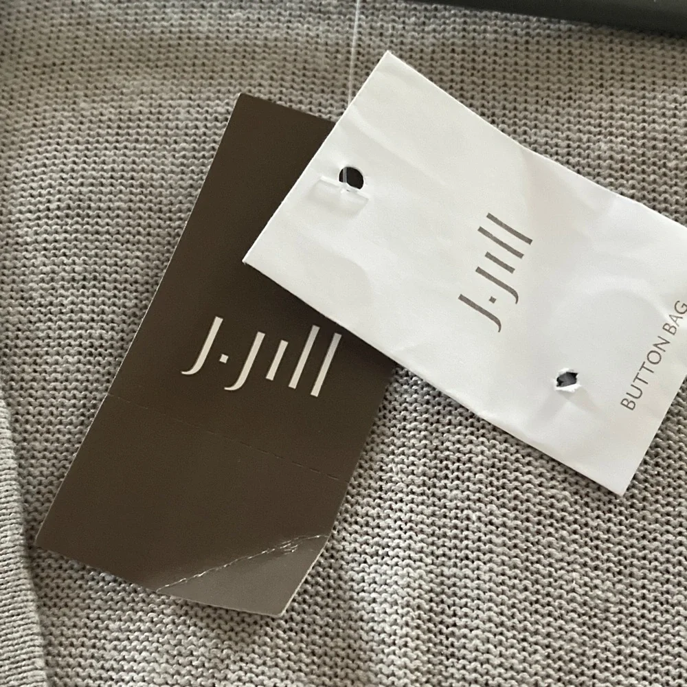 J. Jill women’s 3X draped one button cardigan zinc gray linen blend New - Picture 4 of 8